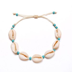 Anklet Turquoise And Shells