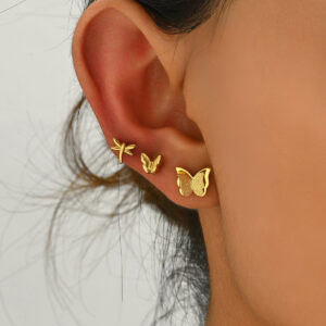Set 3 aretes mariposa