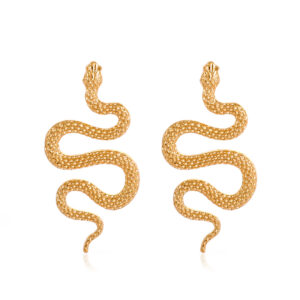 Aretes Statement Golden Snake